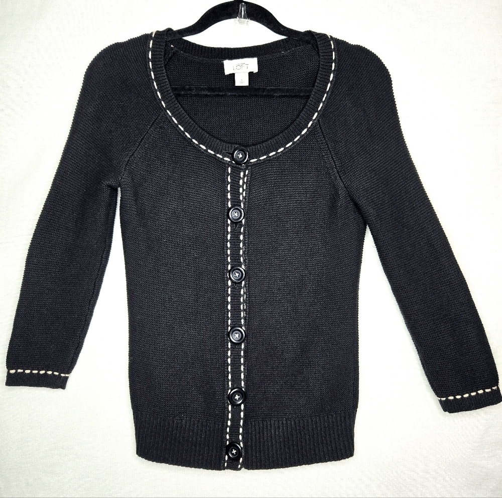 Ann Taylor Loft, black cardigan sweater. Size Small.